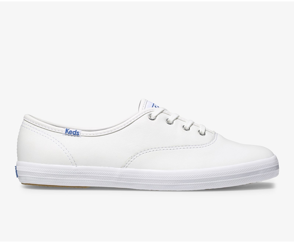 Keds Sneaker Damen Weiß - Champion Originals Leder - OZA-075269